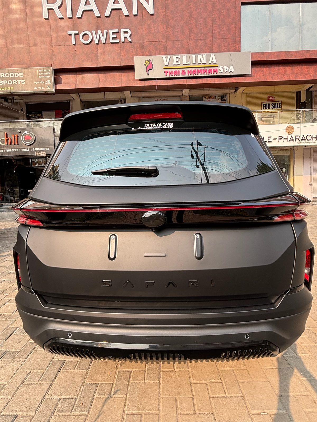 Rear of a Tata Safari with matte PPF fitted